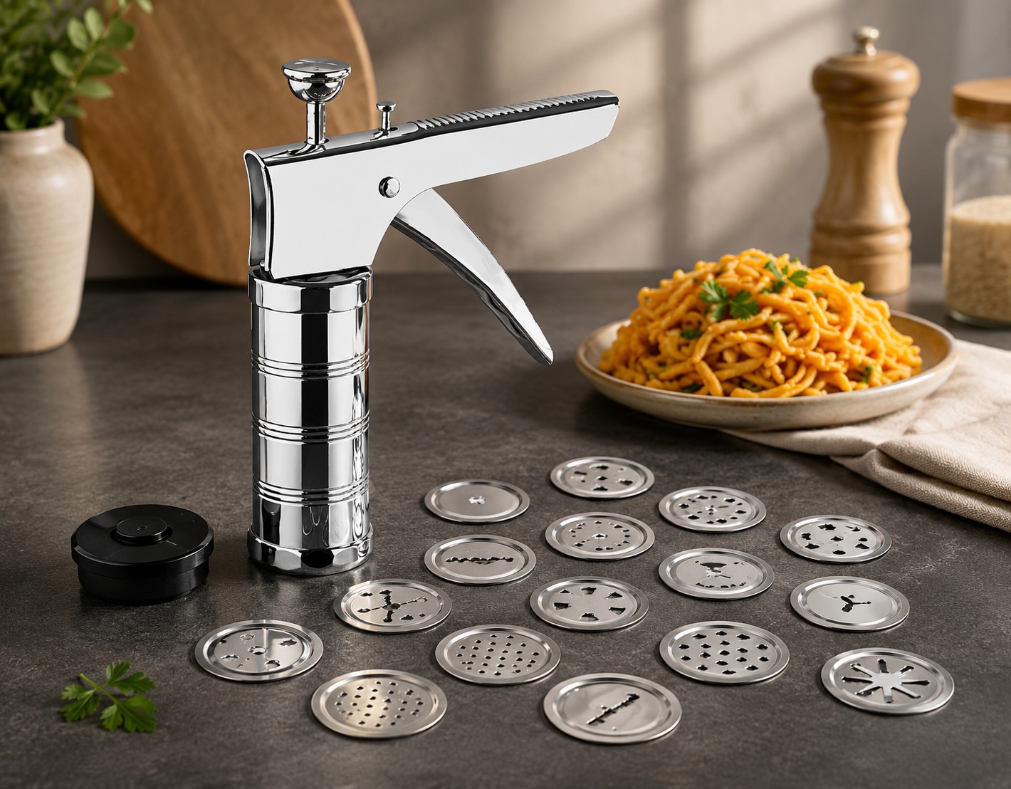 Stainless Steel Kitchen Press 15 Different Disc